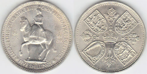 1953 Great Britain 5 Shillings (Coronation) A000221